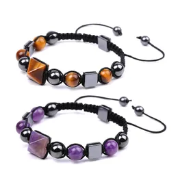 Pärlsträngar vänskap kristall pyramid pärlor armband för kvinnor män feng shui reiki positiv energi helande chakra gemstone hem dhjpm