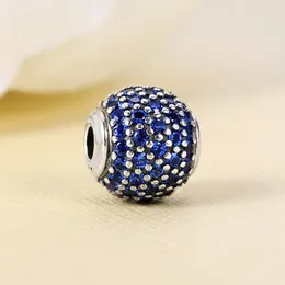 925 Sterling Silver Essence Peace Blue Pave CZ Bead Adatto solo ai braccialetti con ciondoli stile Pandora Essence di gioielli europei