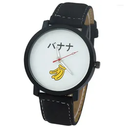 Armbandsur Gnova Platinum Urban Fashion Otaku Japanese Fruit Food Watch Analog Quartz Girl Wristwatch Banana Men Women Unisex A878