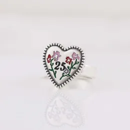 2023 Nya lyxiga högkvalitativa modesmycken för serie Ring Silver Flower Digital Par Ring Valentine's Day Gift Anniversary