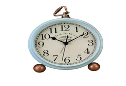 1 pc Creative Retro Vintage American Style Alarm Clock Desk voor Home zonder batterij Blue Mumber Table Clocks9348534