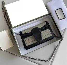 Borsa a tracolla classica di moda a catena di lusso 2023 Portafoglio Designer portatile in pelle marrone da donna vintage con scatola multicolore