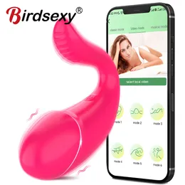 Vibratori Wireless Bluetooth Dildo Vibratore Giocattoli del sesso per le donne Remote APP Dual Control Wear Vibrante Vagina Ball Mutandine Giocattolo Adulto 18 230307