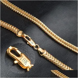 Armband Halskette Luxus 6mm 18k vergoldet Schlange Seil Ketten Armreif Armbänder für Frauen Männer Modeschmuck Set Zubehör Geschenk Dhu1D