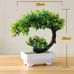 装飾的な花人工植物ボンサイスモールツリーポットホームデコレーションエルガーデンオフィスのための偽の鉢植えの装飾品