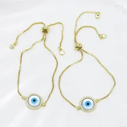 Странд 10 шт. Blue Eyes Charms Bracelet Jewelry Chain Gold Fashion 8565
