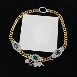 Colares de diamantes folhas mulheres cartas de colares pendentes Lady Lady Green Green Jewelry With Box