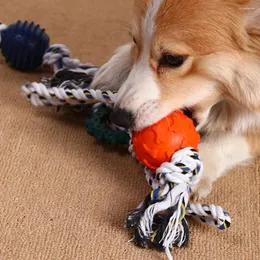 Colarinhos de cachorro cora de algodão de brinquedo interativo de brinquedos com mordida com brinquedos resistentes à mordida esportes duráveis ​​ao ar livre STTA889