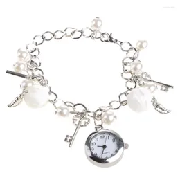 Wristwatches CPDD Women Girl Lady's Fashion Quartz Charms Faux Pearl Bracelet Wrist Watch