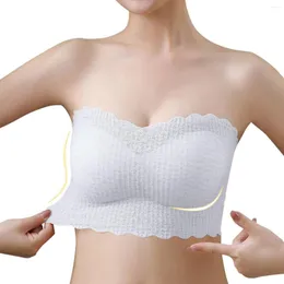 Camisoles Tanks One Piece Seamless Tube Tops Women Invisible BH Intimates Axless Bustier Bandeau Breattable Wrapped Chest Underwear