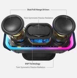 Pro TWS Wireless Bluetooth -högtalare 24W Imponerande ljud med djupa bas blandade färger Ljus True Stereo Sound7201754