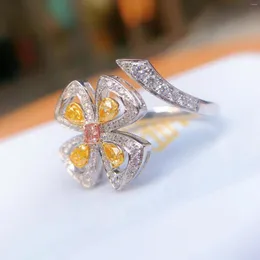 Küme Yüzükleri Diwenfu 925 STERLING Gümüş Gerçek Topaz Takı Yüzüğü Kadınlar için CN (Origin) Alyans Bohemya Nişan