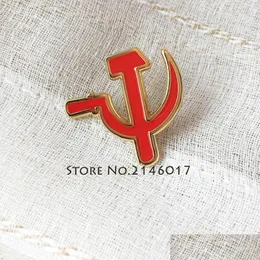 Pins broszki 100pcs 25 mm CCCP ZSRR ZSRY SOTLE Młot Czerwony Enomel Bról Rosja Niestandardowy pin SOVJET SIKKEL Hamer Pins Pins militar DHCC0