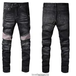 أزياء Amili Mens Jeans Cool Style Designer Luxury Denim Pant pliker biker Black Blue Jean Slim Fit Size 28-40