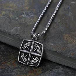 Colares pendentes vintage small size de colar nórdico viking bússola de aço inoxidável para homens moda amulet jóias presentes