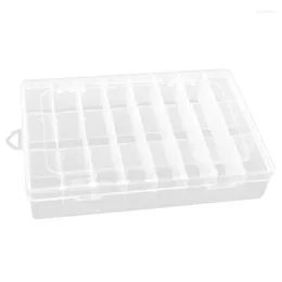 Jewelry Pouches 24 Compartment Slot Storage Box Practical Adjustable Plastic Case For Bead Rings Display Organizer Tool Cont