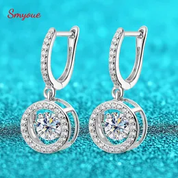 Ear Cuff Smyoue White Gold Plated 0.51CT Drop Earring for Women Sparkling Beating Heart Earring S925 Sterling Silver Jewelry 230306