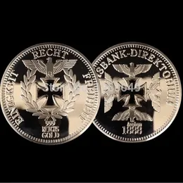 Deutsche Reichsbank 1888 tyskt mynt med guldpläterat mynt 50st parti 263f