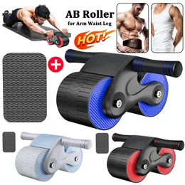 Rolleros AB Anti -Slip Wheel Abdominal Rebound Roller abdominal para el ejercicio de la pierna de la cintura del brazo con la almohadilla de arrodillada Stretch Muscle entrenador 230307