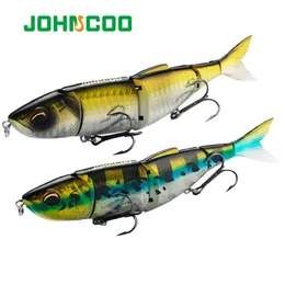 Iscas de iscas johncoo 135mm 20g de articulação articulada na isca dura de isca dura Lure Lure texturizada clecam skin s nwim para baixo truta pike 230307