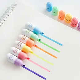 Highlighters 6 pcspack Creative Pill Shape Mini Colorful Candy Color Highlighters Promotional Markers Gift Stationery Color Pen J230302