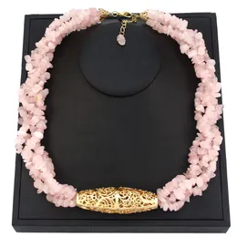 Naszyjniki wiszące Słoneczniki Elegent Kamień naturalny Kobiety wielowarstwowe koraliki Choker Maroko Bride Wedding Biżuteria Złota Kolor Bijoux 230307