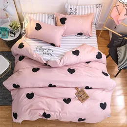 Cartoon Pink Pink Beding Sets 4pcs Мягкая дышащая милая детская кровать подмодея