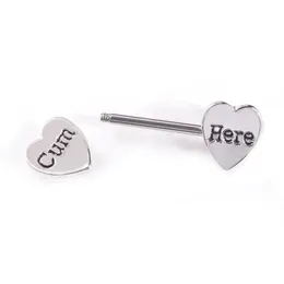 Americano sexy lettera cuore capezzolo anello in acciaio inox anelli lingua bar gioielli piercing per le donne regalo volontà e sabbia