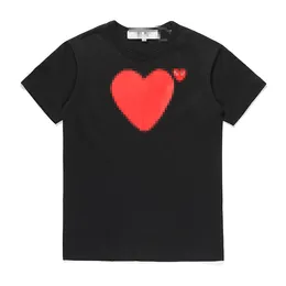 Designer TEE Men's T-Shirts Com Des Garcons PLAY Twin Red Heart Short Sleeve T-shirt Black XL Brand