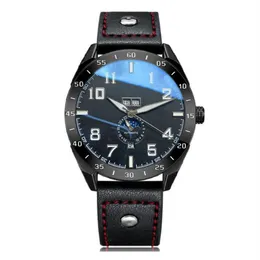 Yüksek kaliteli moda erkek otomatik mekanik saatler deri kayış orijinal toka büyük pilot saatler tasarımcı için kol saatleri