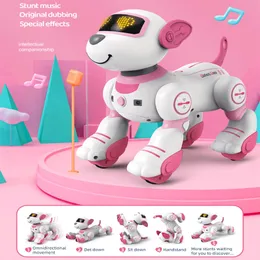 Elektrik/RC Hayvanlar Robot Köpek Stunt Yürüyüş Dans Electric Pet Degremote Kontrol Sihirli Pet Köpek Oyuncak Akıllı Dokunmatik Dokunmatik Kontrol 230307