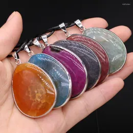 Pendant Necklaces Natural Dragon Pattern Agate Necklace Water Drop Shape Agates Stone For Jewerly Party Gift28x42-30x45mm