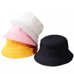 Cotton Kids Bucket Hat Unisex Toddler Sun Hat for Girls Boys Baby Sun Protection Solid Travel Beach Cap 2-7 lat