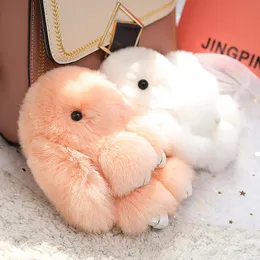 Imitation Otter Rabbit Hair Bunny Bag Pendant Stora kaninbiltillbehör Plush Toy Key Chain Doll