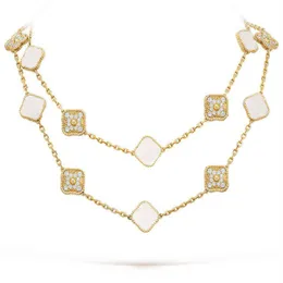 Schmuck Luxus Frauen Pendelklee Geschenk Braut Hochzeit Silberketten für Mädchen250V