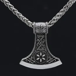 Anhänger Halsketten Wikinger Mammen Odin Symbol Rune Horror Peru Halskette Colo Axt Metallkette Nordischer Talisman Klare Details