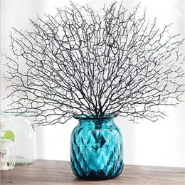 Decorative Flowers 45cm Plastic Artificial Tree Branch White Coral Wedding Decorations Plant Home Peacock Dried Fake