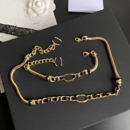 Designer Bracelet Necklaces Stamp Necklace never fade Fashion 18K Gold Plated Women Designer Necklaces Choker Letter Pendant Chain Rhinestone Jewelry