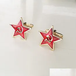 Cuff Links 10 Pairs Communism Soviet Union Ussr Link Souvenir Metal Craft Russia Red Star Hammer Sickle Logo Cufflinks Cold War Drop Dhcbm