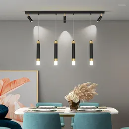 Candelabros ODYSEN, candelabro largo creativo para comedor, alambre colgante, foco moderno, decoración de suspensión, lámpara de mesa de isla de cocina
