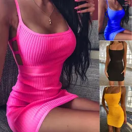 Vestidos casuais mulheres vestido de corpo sexy com mangas o pescoço de espaghetti pacote elástico