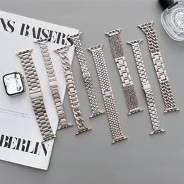Starlight Family Cins Bande Chain Growband Braccia in metallo di bracciale di lusso per Apple Watch 38/40/41mm 42/44/45/mm cinghia per Iwatch Series 3 4 5 6 7 8