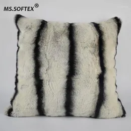 MS SOFTEX Natural Rex Murs Pillow Case Chinchilla Design Real Fur Coush Couck мягкая подушка крышка домов.