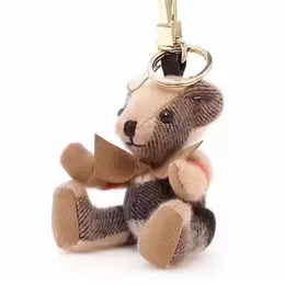 High quality cashmere bear doll pendant Keychains classic design decoration car key chain fashion handbag Keychain2424