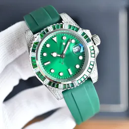 Relógio impermeável homens relógios automáticos tira de borracha Stanexless Green Mechanical Mechanical de Luxe Wristwatch