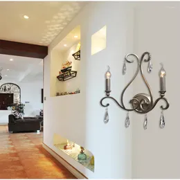 Duvar lambası K9 Kristal Lambalar Modern Basit Art Deco Oturma Odası Yatak Odası Başucu Işık