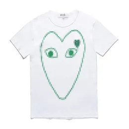 Designer TEE Herren T-Shirts Big Heart Com Des Garcons PLAY T-Shirt Herrengröße Weißes „Green Heart“ Logo T-Shirt