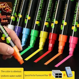 Highlighters Haile Liquid Chalk Erasable LED Highlighter Fluorescent Marker Pen Art PaintingFor Whiteboard Advertisement Chalkboard (36mm) J230302