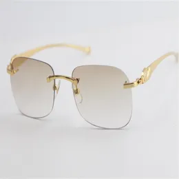 Selling Metal Leopard Series Panther Rimless Sunglasses T8100624 Cat eye Adumbral Sun glasses Fashion High Quality Summer Outdoor 247h