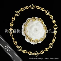 2023 New Luxury High Quality Fashion Jewelry for Gold Chain Fried Dough Twists Thread Necklace Ancient Double Hollow Bracelet Make Old Personalized Men's and Women's